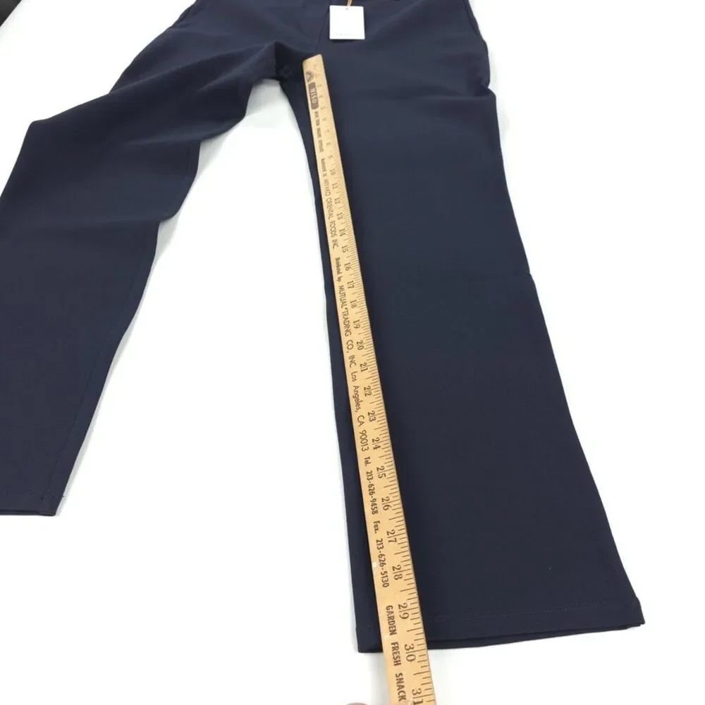 NWT Quince Ultra-Stretch Ponte Straight Leg Pants Navy Old Money Quiet Luxury - Picture 3 of 8